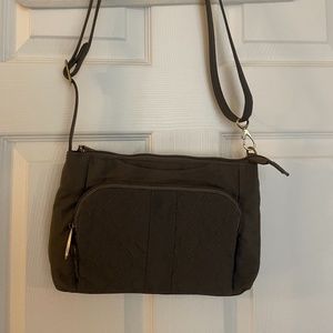 Charcoal color Travelon crossbody bag - like new